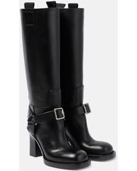 Burberry - Stirrup Leather Knee-High Boots - Lyst