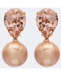 Jennifer Behr - Simone Crystal-Embellished Pearl Earrings - Lyst