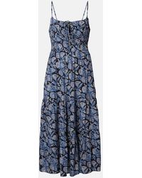 Ulla Johnson - Aydin Floral Cotton-Blend Midi Dress - Lyst