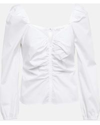 Veronica Beard - Puff-Sleeve Cotton Top - Lyst
