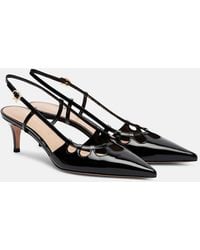 Gianvito Rossi - Pointy 55 Patent Leather Slingback Pumps - Lyst