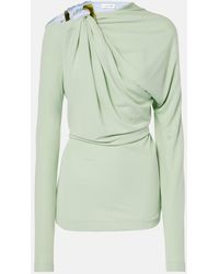 Victoria Beckham - Draped Jersey Top - Lyst
