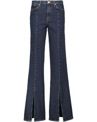 7 For All Mankind High-Rise Jeans mit weitem Bein - Blau