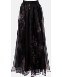 Zimmermann - Falda Larga Hypnotic De Organza De Seda Floral - Lyst