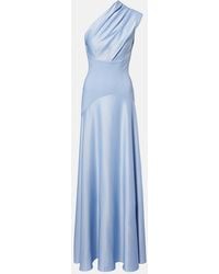 Solace London - Gabriela One-Shoulder Crepe And Satin Gown - Lyst