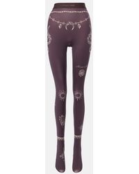Marine Serre - Printed Jersey Tights - Lyst