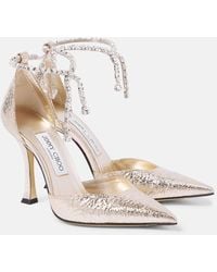 Jimmy Choo - Escarpins Stevie 100 En Cuir Synthetique A Ornements - Lyst