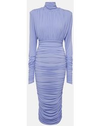 Alex Perry - Ruched Crepe Jersey Midi Dress - Lyst