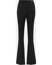 Versace - High-rise Wool-blend Flared Pants - Lyst