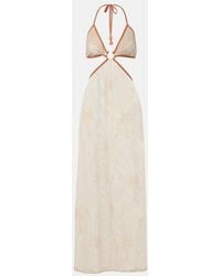 Johanna Ortiz - Embroidered Cutout Mesh Maxi Dress - Lyst