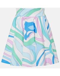 PUCCI - Marmo Cotton Poplin Miniskirt - Lyst