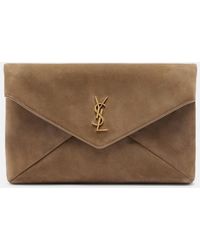 Saint Laurent - Cassandre Suede Pouch - Lyst