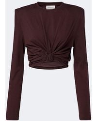 Magda Butrym - Cotton-Blend Jersey Crop Top - Lyst