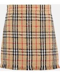Burberry - Mini-jupe Vintage Check en coton melange - Lyst