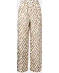 Burberry - Printed High-Rise Silk Palazzo Pants - Lyst