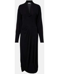 Lemaire - Draped Crepe Jersey Maxi Dress - Lyst