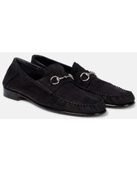 Gucci - Gigi Horsebit Suede Loafers - Lyst