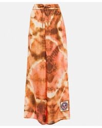 Zimmermann - Tie-dyed Silk Wide-leg Pants - Lyst