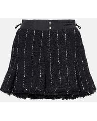 Sacai - Striped Tweed Shorts - Lyst