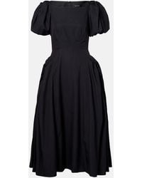 Simone Rocha - Puff-Sleeve Cotton Poplin Midi Dress - Lyst