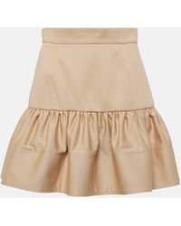 Patou - Ruffled Cotton Gabardine Miniskirt - Lyst