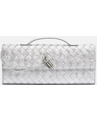 Bottega Veneta - Clutch Andiamo Aus Metallic-Leder - Lyst