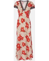 RIXO London - Abito Midi Clarice Con Stampa Floreale - Lyst