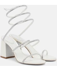 Rene Caovilla - 80 Embellished Satin Sandals - Lyst