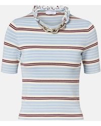 Rabanne - Chain-Detail Silk And Cotton-Blend Top - Lyst