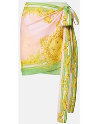 Versace - Cotton And Silk Voile Beach Cover-Up - Lyst