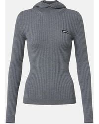 Miu Miu - Ribbed-Knit Wool Sweater - Lyst