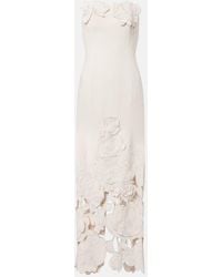 LEO LIN - Rayna Floral-Applique Crepe Maxi Dress - Lyst