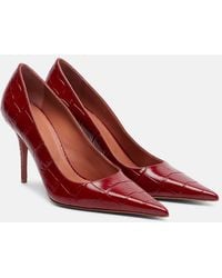 AMINA MUADDI - Barbara 90 Croc-Effect Leather Pumps - Lyst