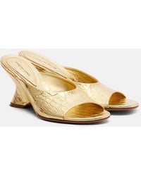 Dries Van Noten - Metallic Leather Sandals - Lyst