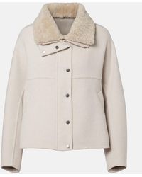 Brunello Cucinelli - Shearling-Trimmed Wool And Cashmere Jacket - Lyst