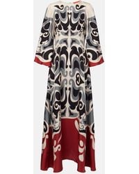 La DoubleJ - Phoenix Placee Silk Twill Maxi Dress - Lyst