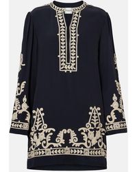 Isabel Marant - Fadeli Embroidered Crepe Tunic - Lyst
