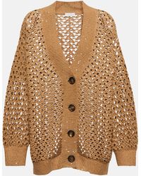 Brunello Cucinelli - Crochet-knit Cotton-blend Cardigan - Lyst