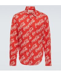 ERL - X Coca-Cola® - Camicia in cotone e lino con stampa - Lyst