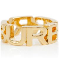 Burberry Gold-plated Brass Logo Ring - Metallic