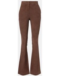 Veronica Beard - Gracie High-Rise Suede Flared Pants - Lyst