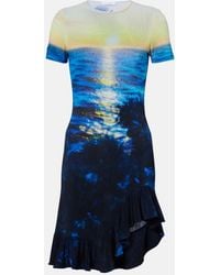 Rabanne - Printed Ruffled Minidress - Lyst