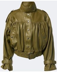 Chloé - Cropped Leather Jacket - Lyst