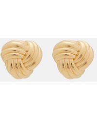 Bottega Veneta - Intreccio 18Kt-Plated Sterling Earrings - Lyst