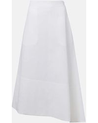 Jil Sander - Asymmetric Linen Midi Skirt - Lyst