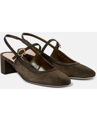Gianvito Rossi - Leather-Trimmed Suede Slingback Pumps - Lyst