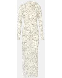 Magda Butrym - Floral-Applique Polka-Dot Maxi Dress - Lyst