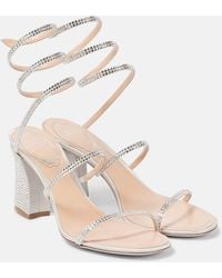Rene Caovilla - Cleo 80 Embellished Satin Sandals - Lyst