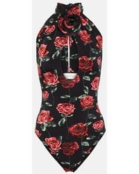 Magda Butrym - Floral Cutout Jersey Bodysuit - Lyst