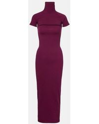 Alaïa - Second-Skin Knit Cutout Midi Dress - Lyst